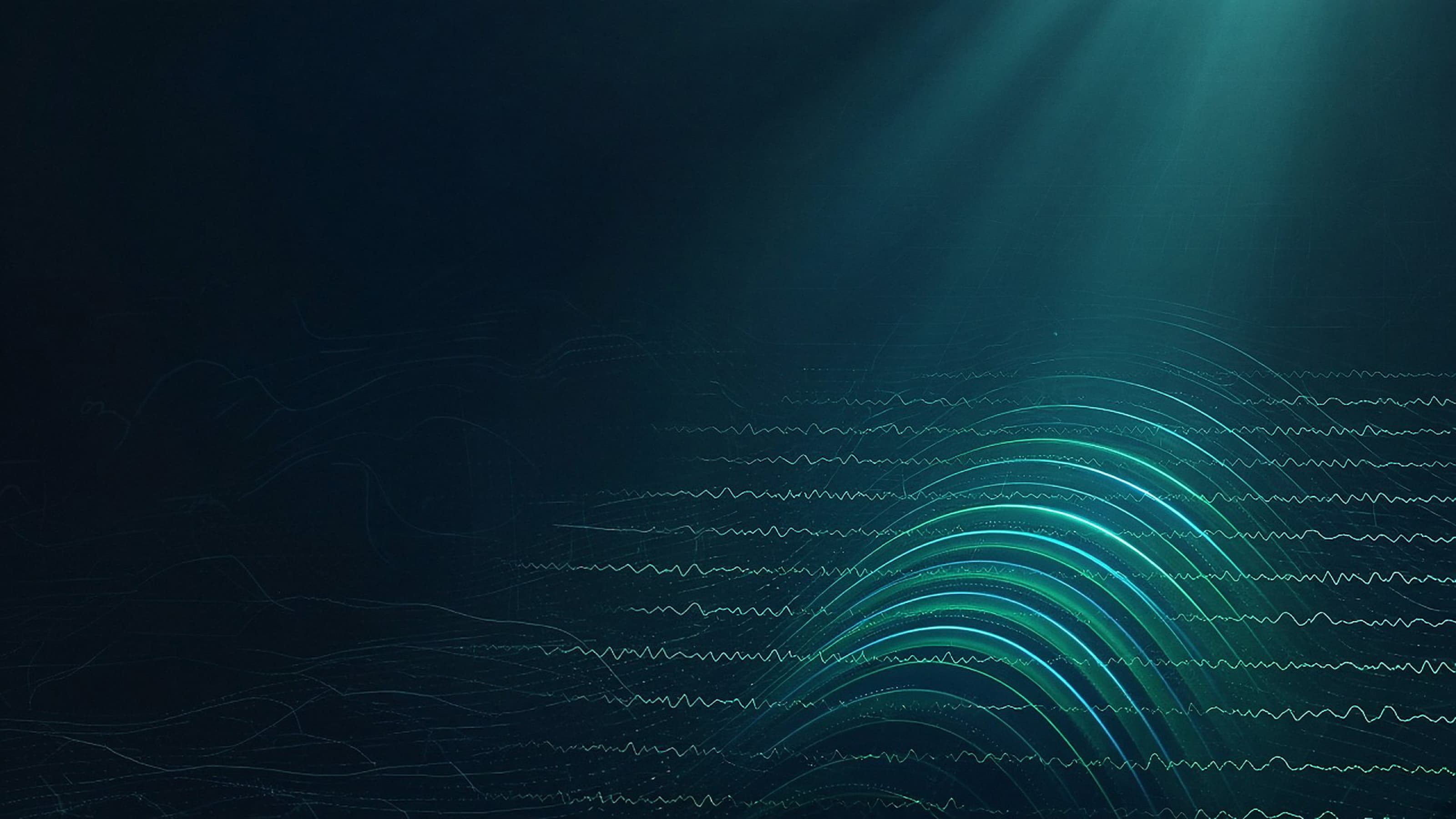 Seismic waveform visualization over a dark survey field